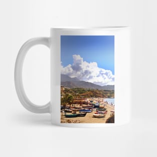 Fishing Boats Burriana Beach Nerja Spain Mug